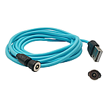 Магнітний кабель USLION 2 в 1 / Type-C - USB / 540 градусів / Круглий / 200 см. / Блакитний, фото 3