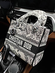 Жіноча сумка Крістіан Діор чорна Christian Dior Lady Black штучна шкіра