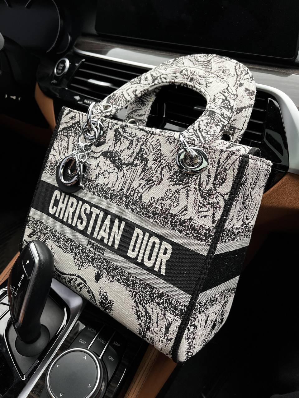 Жіноча сумка Крістіан Діор чорна Christian Dior Lady Black штучна шкіра, фото 1