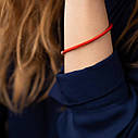 Шовковий червоний браслет зі срібною 
застібкою 3 мм 141088, фото 2