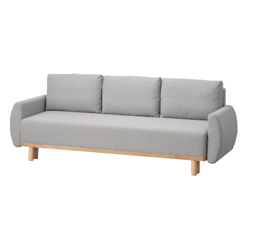 GRUNNARP Розкладний диван 3-місний, світло-сірий804.856.30
