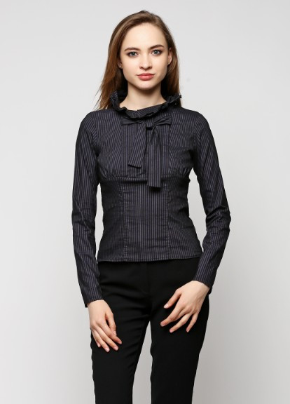 Блузка жіноча з бантом і жабо P68, фото 1