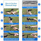 Гамак підвісний нейлоновий Туристичний із москітною сіткою для відпочинку на розмір 255 на 150 см Зелений, фото 8