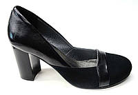 Туфли женские Rozal натуральная кожа замша черный цвет