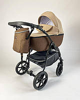 Детская универсальная коляска 2в1 VG Classic Textile Beige, лен, бежево-коричневая