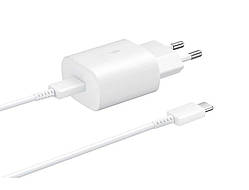 Зарядний пристрій SAMSUNG EP-TA800XWEGRU 25W PD3.0 USB-C + Type-C Cable White