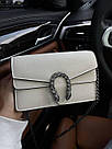 Жіноча сумка Гуччі біла Gucci White натуральна шкіра, фото 9