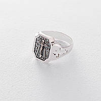 Серебряное кольцо с распятием (чернение) 112201. Zipexpert