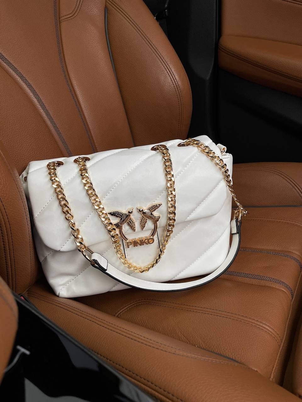 Жіноча сумка Пінко біла Pinko Bag Puff White штучна шкіра, фото 1