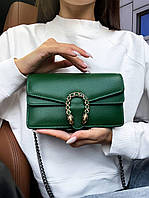 Женская сумка Гуччи зеленая Gucci Green натуральная кожа