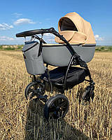Детская универсальная коляска 2в1 VG Classic ECO Beige Grey, экокожа, бежево-серая