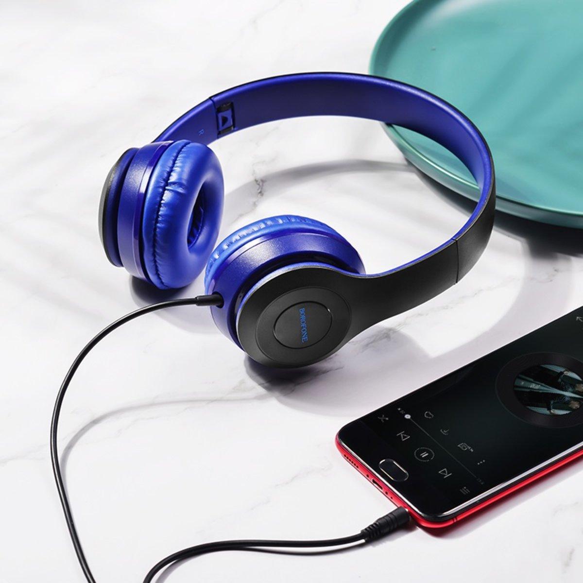 Навушники BOROFONE BO5 Star sound wired headphones Blue lly