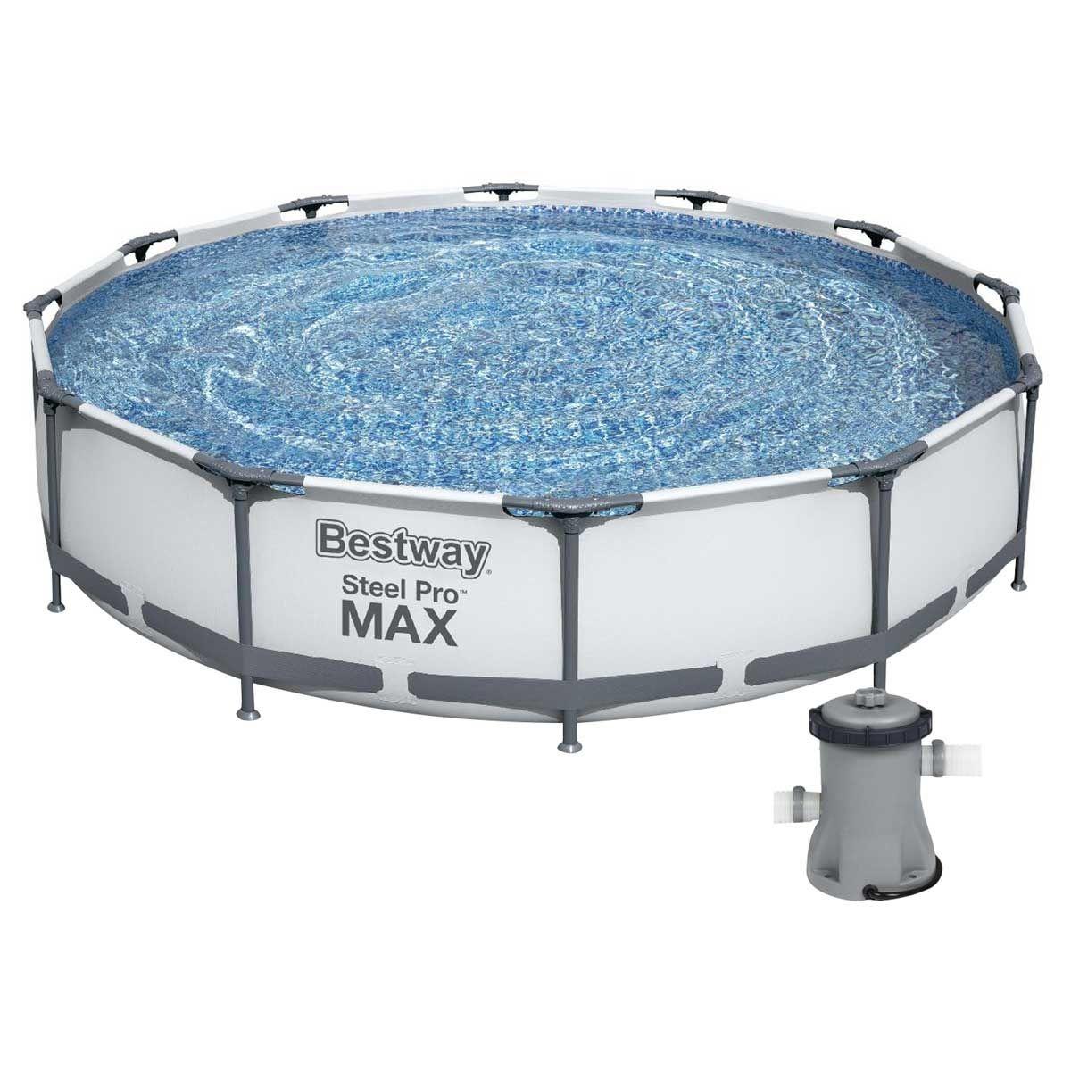 Басейн каркасний Bestway 56595 габарити 427x84 см, об'єм 10220 л (картриджний фільтр)