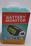Монітор стану автомобільного акумулятора 12 В BATTERY MONITOR з дисплеєм, фото 4