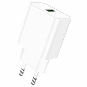 Мережевий зарядний пристрій BOROFONE BA72A Spring single port QC3.0 charger White ly