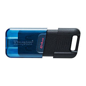 Флеш-накопичувач Kingston USB 3.2 DT 80M 64GB Type-C Black/Blue ly