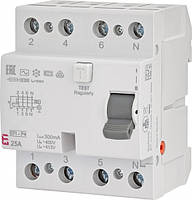 Реле диференційне ETI, (ПЗВ) 4р EFI-P4 25/0,3 тип AC (10kA)