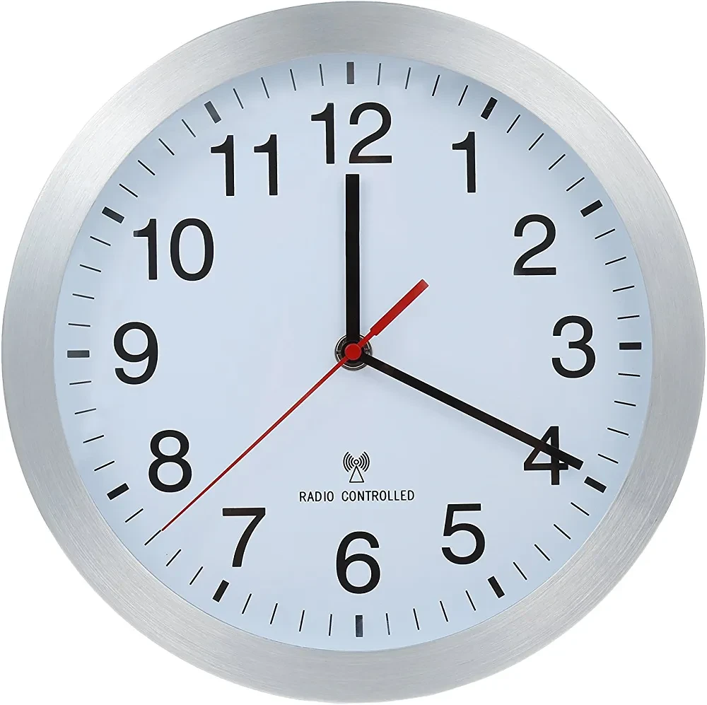 Parateck 30 см радіокерований настінний годинник для офісу, школи, дитячий, товар Б/У