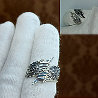 Серебряное женское кольцо Крылья Ангела - стильное кольцо со смыслом из серебра 925 пробы