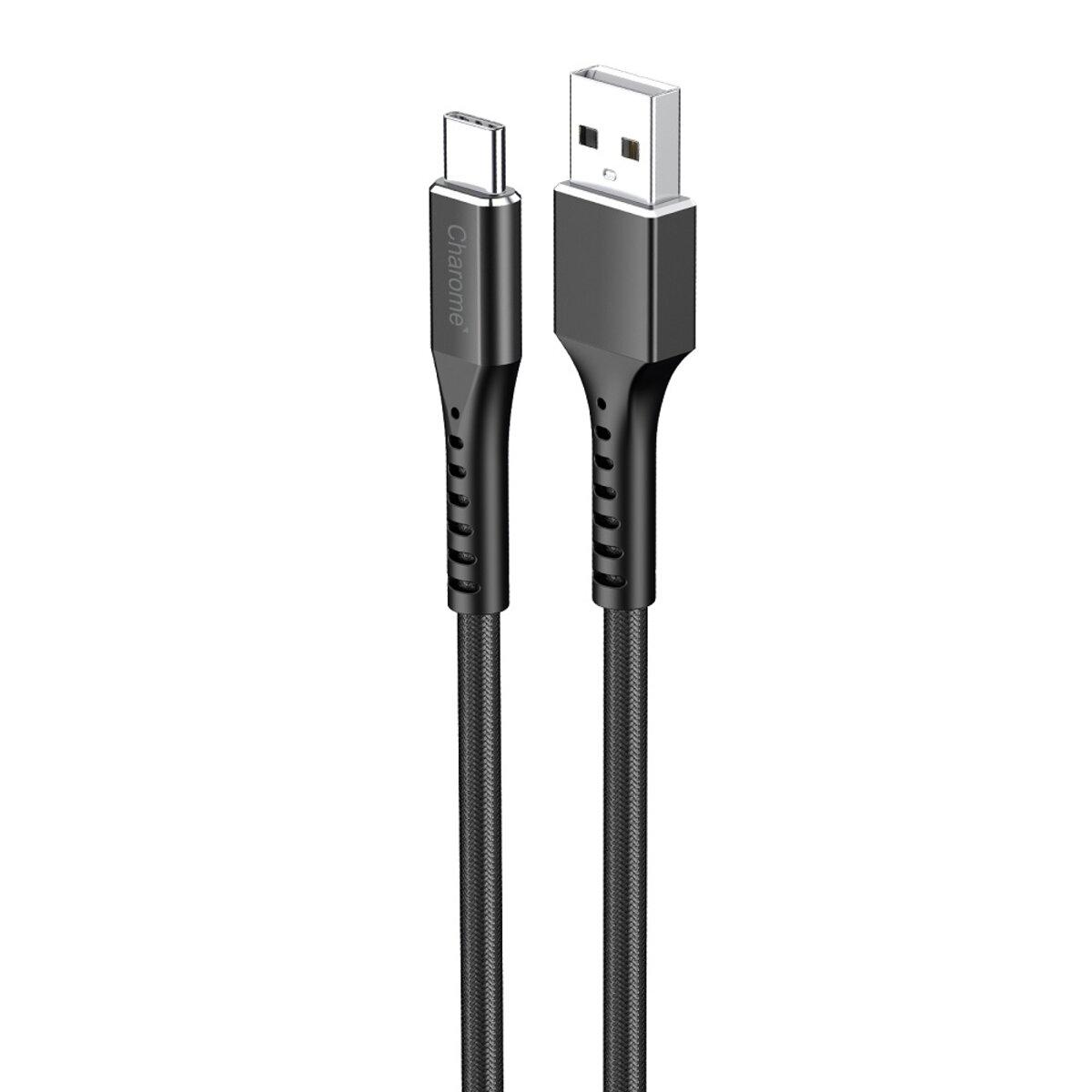 Кабель CHAROME C22-02 USB-A to USB-C aluminum alloy charging data cable Black (6974324910564)