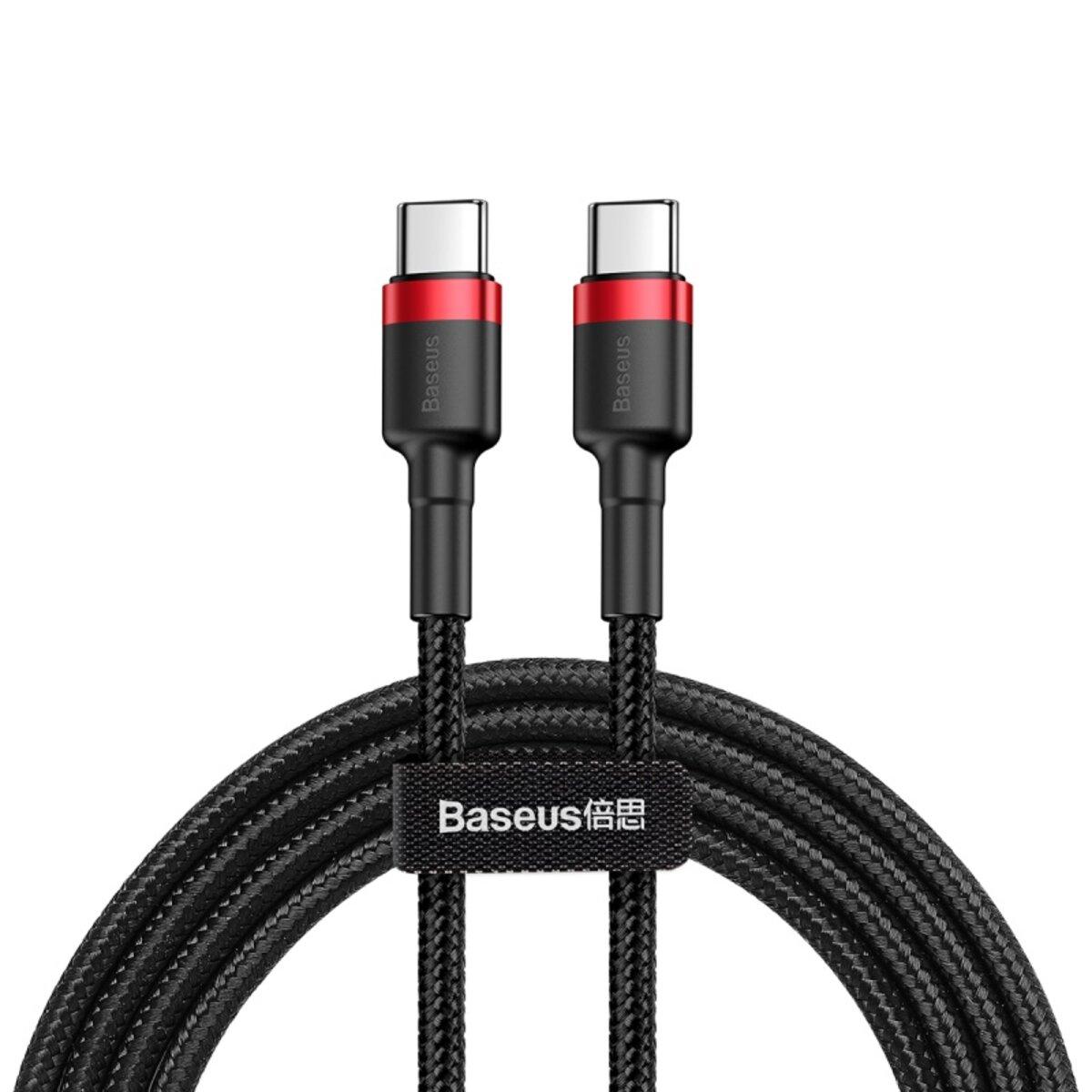 Кабель Baseus Cafule USB Cable Type-C-Type-C 3A 1m Red+Black (CATKLF-G91)