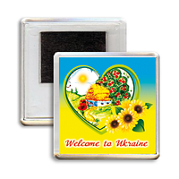 Украинский сувенирный магнит "Welcome to Ukraine"