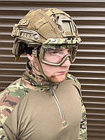 Маска баллистическая-трансформер защитная с прозрачным стеклом Тактические очки - маска