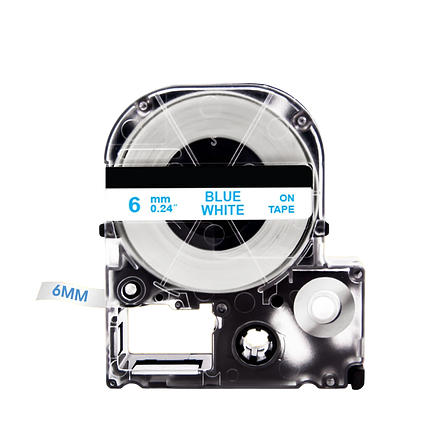 Картридж зі стрічкою для принтера Epson LabelWorks LK2WLN 6 мм 8 м Синій/Білий, фото 2