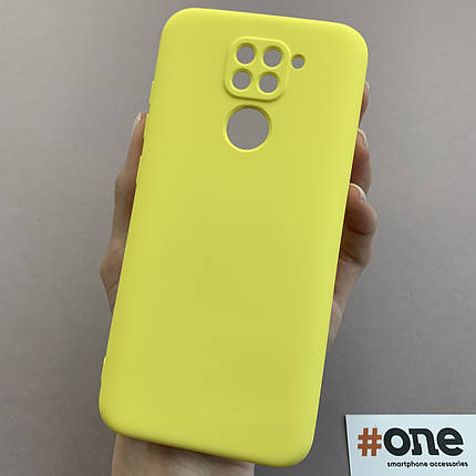Чохол для Xiaomi Redmi Note 9 чохол накладка із закритою камерою на сяомі редмі нот 9 жовтий q7n, фото 1