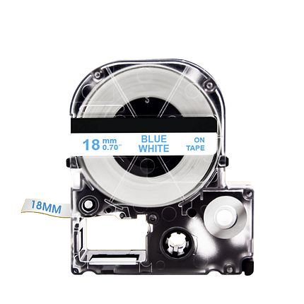 Картридж зі стрічкою для принтера Epson LabelWorks LK5WLN 18 мм 8 м Синій/Білий, фото 2