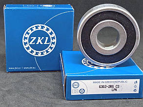 Підшипник 6302 2RS С3, 180302 (15*42*13) ZKL Чехія ORIGINAL!!!