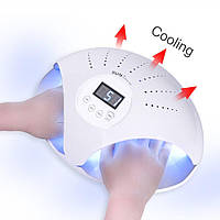 UV LED-лампа SUN 669 для сушіння гелевих нігтів для двох рук із вентилятором, 48 ватів біла