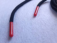 Шнурок чёрный для одежды (худи), капюшонов с красным наконечником