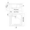 Душовий піддон Schedpol Dante 80x80 квадратний 3.032, фото 5