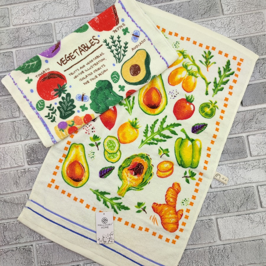 Рушник кухонний махровий р.40*60см овочі асорті КИТАЙ 30037872, фото 1