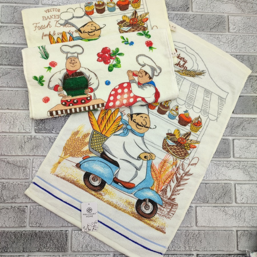 Рушник кухонний махровий р.40*60см кухар асорті КИТАЙ 30037873, фото 1