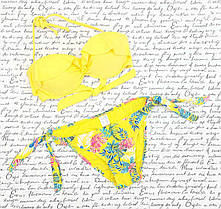 Купальник роздільний підлітковий на дівчинку, р 38 жовтий