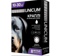 Unicum COMPLEX 10-30 кг (івермектин+фіпр)/1 Краплі від бліх, кліщів та гельмінтів на холку для собак