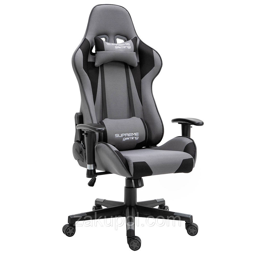 Компьютерное кресло из ткани PlayMaker Supreme Gaming 94561 Серо-черный - фото 1 - id-p1838196849