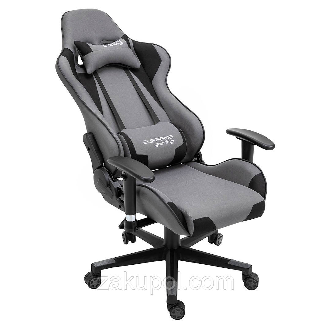 Компьютерное кресло из ткани PlayMaker Supreme Gaming 94561 Серо-черный - фото 3 - id-p1838196849