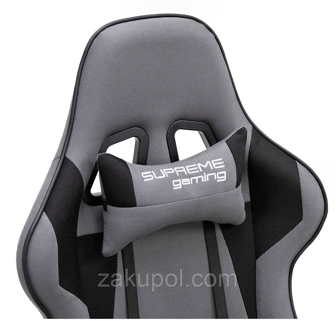 Компьютерное кресло из ткани PlayMaker Supreme Gaming 94561 Серо-черный - фото 4 - id-p1838196849