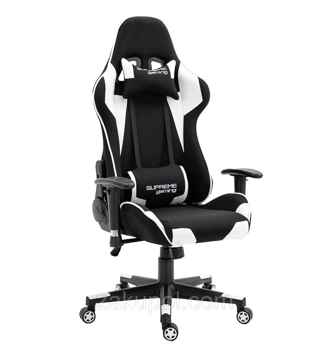 Комп'ютерне крісло із тканини PlayMaker Supreme Gaming 94558 Чорно-білий