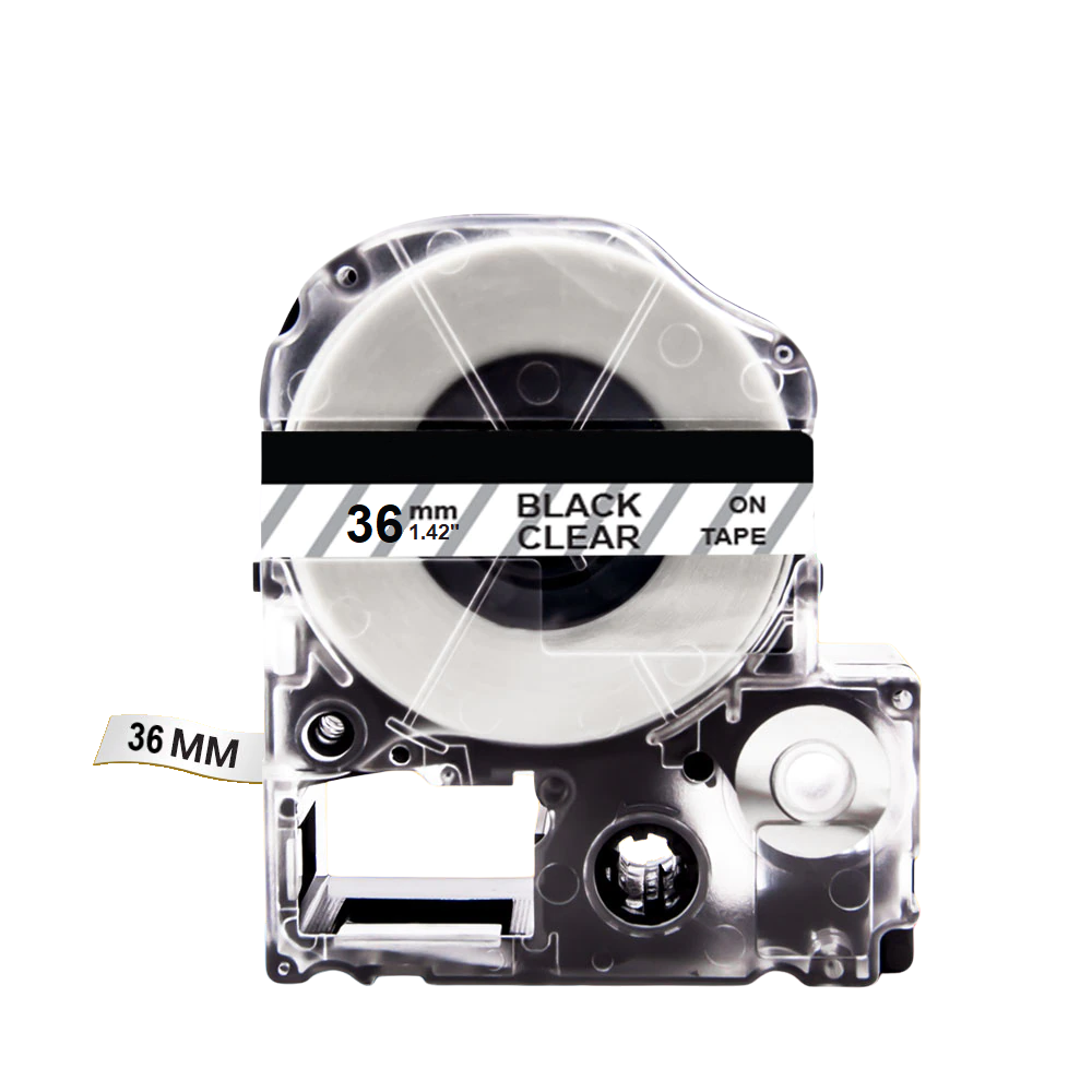 Картридж зі стрічкою для принтера Epson LabelWorks LK7TBN 36 мм 8 м Чорний/Прозорий