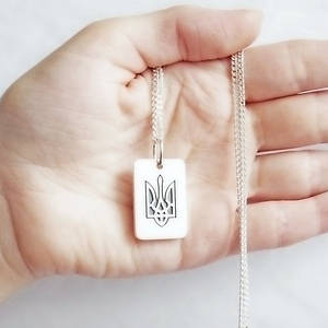 Срібний жетон з Тризубом - кулон Тризуб зі срібла 925 проби (6,5 г)