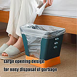 Універсальне підлогове відро для сміття з розсувним тримачем і кріпленням для сміттєвих пакетів, 4-8 літрів,, фото 7