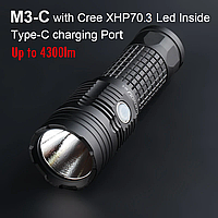 Ліхтар Convoy M3-C Cree XHP70.3 Hi, 1x26650/18650, 4300 люмен USB Type-C
