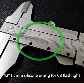 Ущільнювач силіконовий 42*1.5мм зелений флуоресцентний