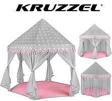 Дитячий ігровий намет намет будиночок Сіро-рожевий Замок Палац для дівчаток KRUZZEL