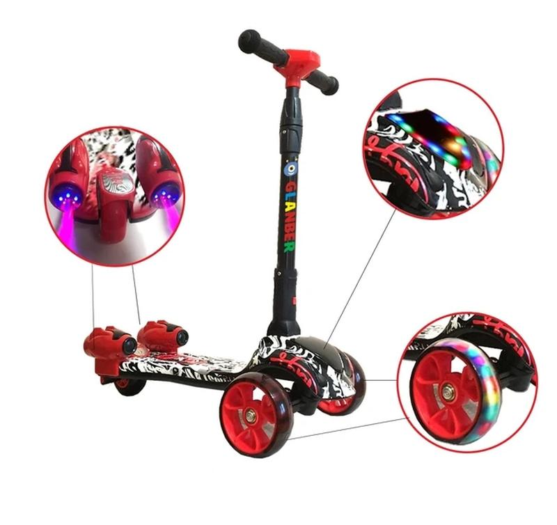 Дитячий самокат. Самокат із димом і музикою., фото 1