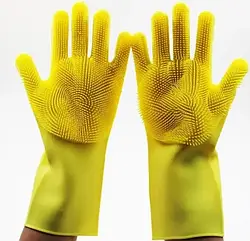 Рукавички для миття посуду Gloves for washing dishes щіткою рифлені